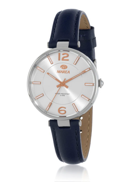 Reloj Marea Mujer B54269/3 piel color azul oscuro con hebilla de acero.